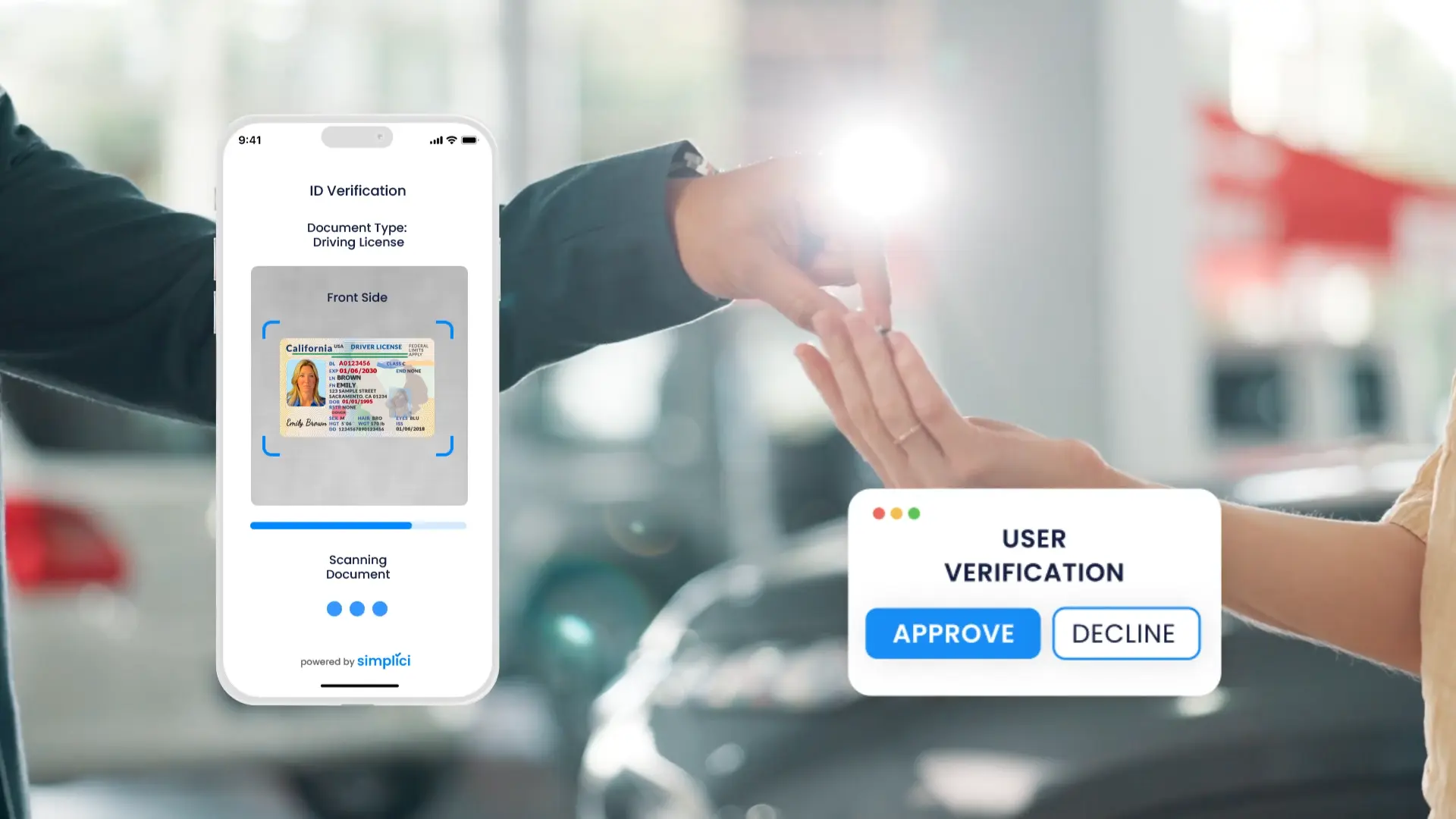 prevent fraud with Simplici's Synthetic identity fraud Automotive industry illustration